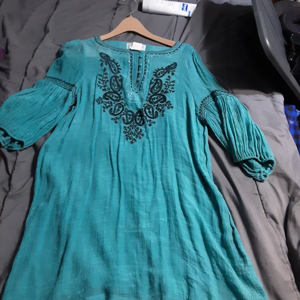 Lady Noiz Turquoise Embroidered Tunic